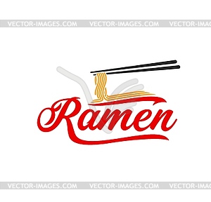 Ramen restaurant, Asian cuisine food icon - vector image