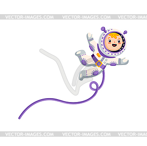 Astronaut cartoon character in outer space - vector EPS clipart