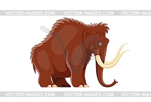 Cartoon mammoth, extinct animal character - vector clip art