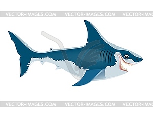 Cartoon Megalodon ocean dinosaur funny character - vector clipart