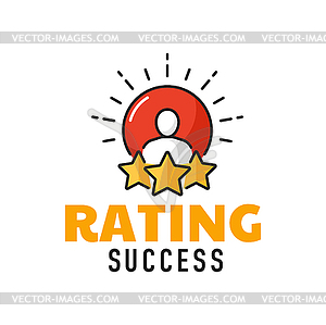 Business success, growth rating outline icon - vector clipart