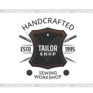 Tailor shop, handcrafted sewing workshop atelier - vector image