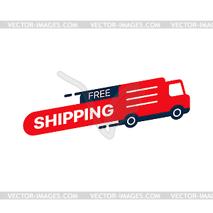 Free delivery company, shipping service icon - vector clip art