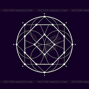 Boho sacred geometric shape, alchemy magic symbol - vector clip art