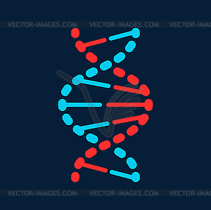 Twisted DNA molecule genetic code icon - vector clip art
