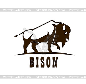 Bison buffalo animal icon, company animal emblem - vector clipart