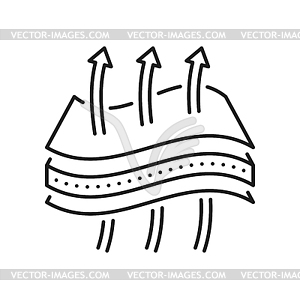 Breathable material layer icon, fiber fabric level 20402363 Vector