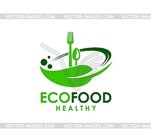 Здоровое эко-питание, значок продукта натурального питания - стоковый векторный клипарт