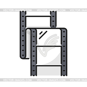 Movie film strip, video production pictogram - vector image