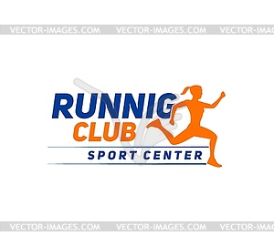 Running and fitness club, sport center symbol - vector image