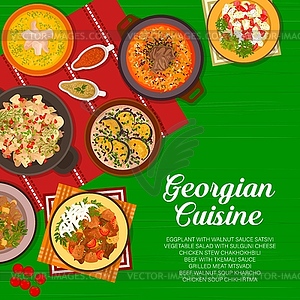 Georgian cuisine menu cover page template - vector clipart