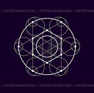 Round shape geometric mystic boho design element - vector clip art