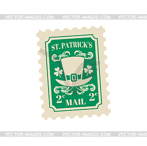 Почтовая марка для празднования дня Святого Патрика - иллюстрация в векторе