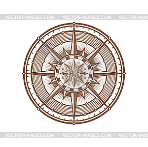 Compass, wind rose geography, navigation symbol - vector image