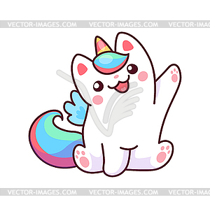 Персонаж Caticorn, кошка-единорог - векторный клипарт Royalty-Free