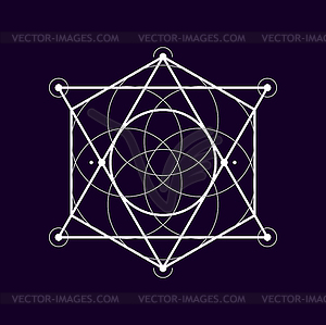 Alchemy sacred sign, geometric mystic shape - vector clipart