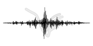 Earthquake seismograph wave, seismic waveform - vector clipart