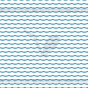 Wave water pattern, sea blue seamless background - vector clip art