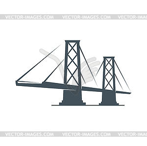 Bridge icon, construction building, transportation - vector image