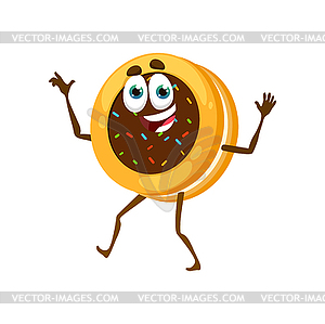 Cartoon cookie funny character, sweet biscuit - vector clipart