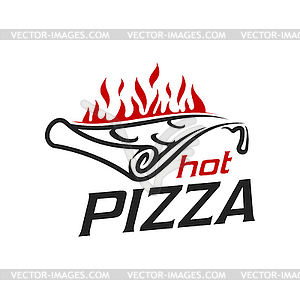 Pizza icon, pizzeria, Italian restaurant fast food - vector image