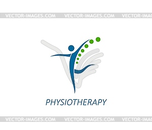 Physiotherapy, spine pain medical therapy icon - vector EPS clipart