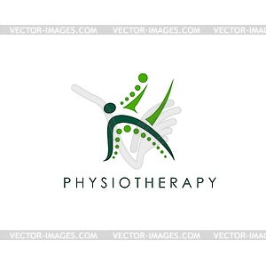 Физиотерапия, значок физиотерапии, здоровье тела - векторный эскиз
