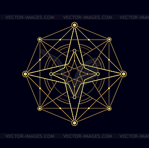 Ethnic masonic symbol geometric boho tattoo icon - vector clipart