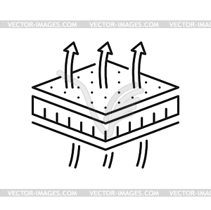 Material layer icon, fiber fabric level filter - vector image