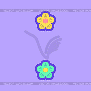 Flowers alphabet font colon punctuation mark - vector EPS clipart