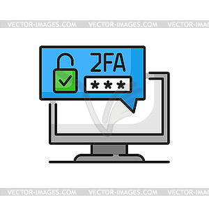 2FA two factor verification icon, security code - vector clipart / vector image