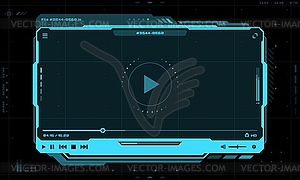 Рамка экрана футуристического интерфейса видеоплеера HUD - изображение векторного клипарта