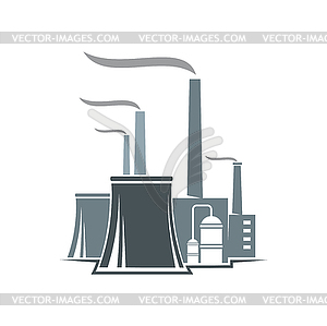 Factory icon, power plant building, engineering - vector clipart