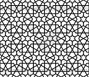 Mashrabiya arabesque, Arabic seamless pattern - vector clipart