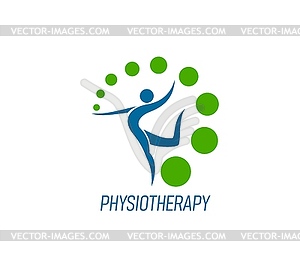 Значок или вывеска физиотерапии, хиропрактического массажа - векторный рисунок
