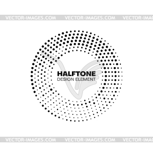 Halftone circle frame border with pattern of dots - vector clipart