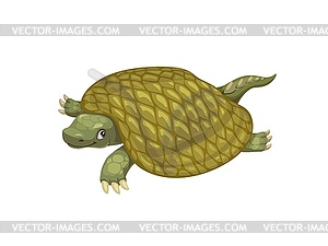 Cartoon henodus dino character, prehistoric turtle - vector clipart