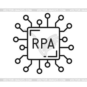 Подключение RPA, программное обеспечение и бизнес-решения - изображение в векторе