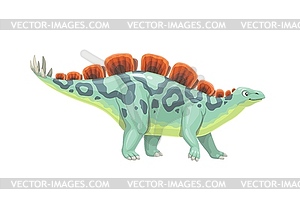 Cartoon wuerhosaurus dinosaur character, dino - vector clipart