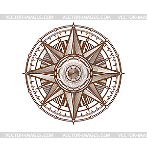 Compass, wind rose cartography, geography symbol - vector clipart