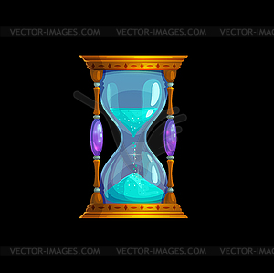 Magic sand glass clock, sandglass, 2d game asset - vector clip art