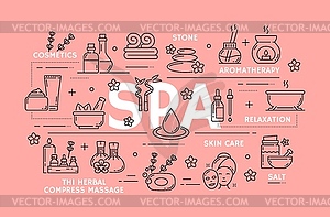 Spa and face beauty, skin health care and massage - vector clipart / vector image