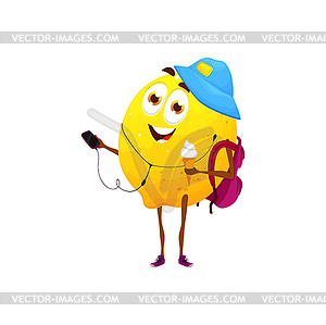 Cartoon lemon character, citrus fruit - vector clipart / vector image