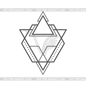 Geometric boho tattoo, sacred and occult symbol - vector clipart