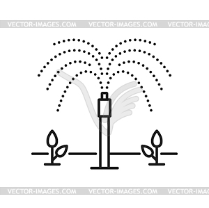 Garden and field irrigation, watering system icon - vector clipart