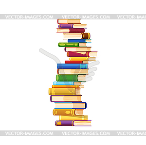 Stack of books, pile of textbooks - vector image