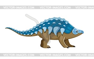 Cartoon Panoplosaurus dinosaur funny character - vector clip art