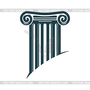 Attorney office icon with Ancient Greek column - vector clipart