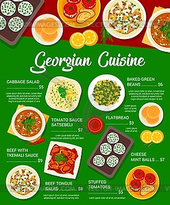 Georgian cuisine meals menu template - vector image