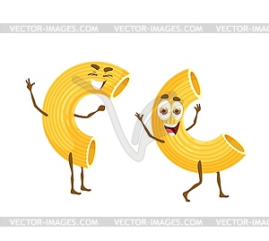 Cartoon gobetti rigati pasta smiling characters - vector clipart